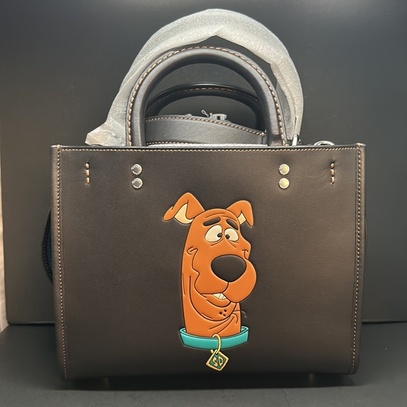 NWT Coach x Scooby Doo! Rogue 25 Black Leather Cartoon CG202 Crossbody Purse Bag - Picture 4 of 13